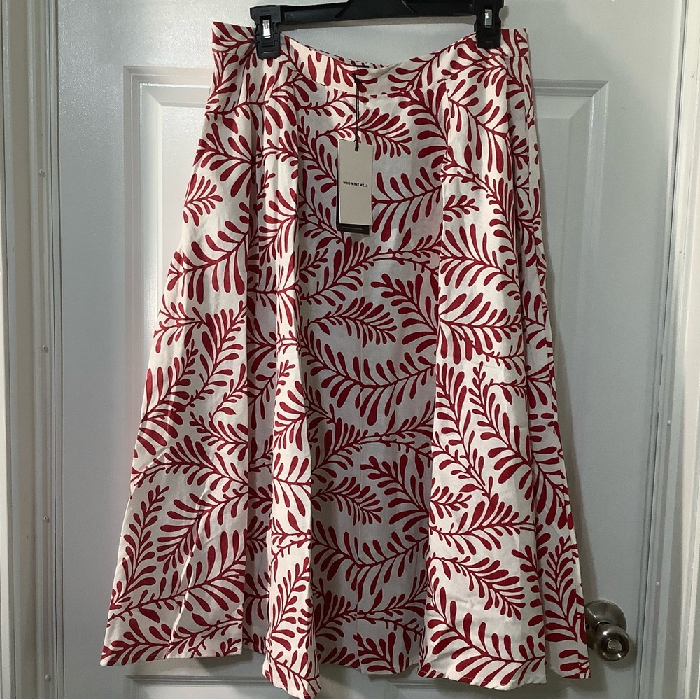 Who What Wear Red and White A-Line Skirt size 12 NWT. - Picture 5 of 10